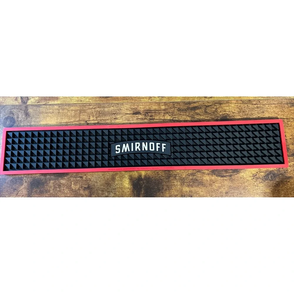 SMIRNOFF VODKA RUBBER RAIL BAR MAT RUNNER 21 X 3 1/2 INCHES NEW!